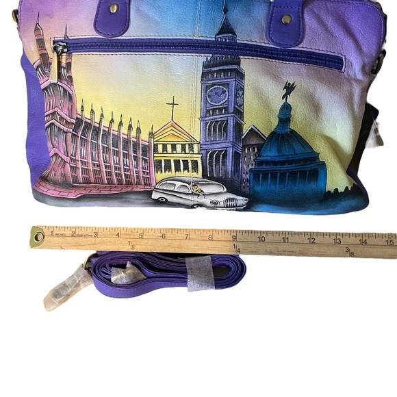 Sukriti NWT Hand Painted London Scene Bag Large Tote Bag - Picture 6 of 11